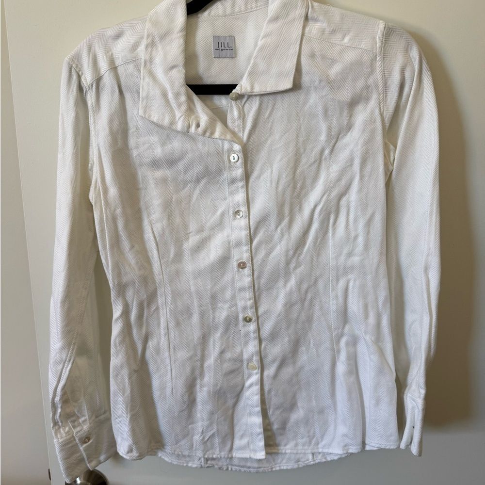 Jill McGowan White Button Down Shirt